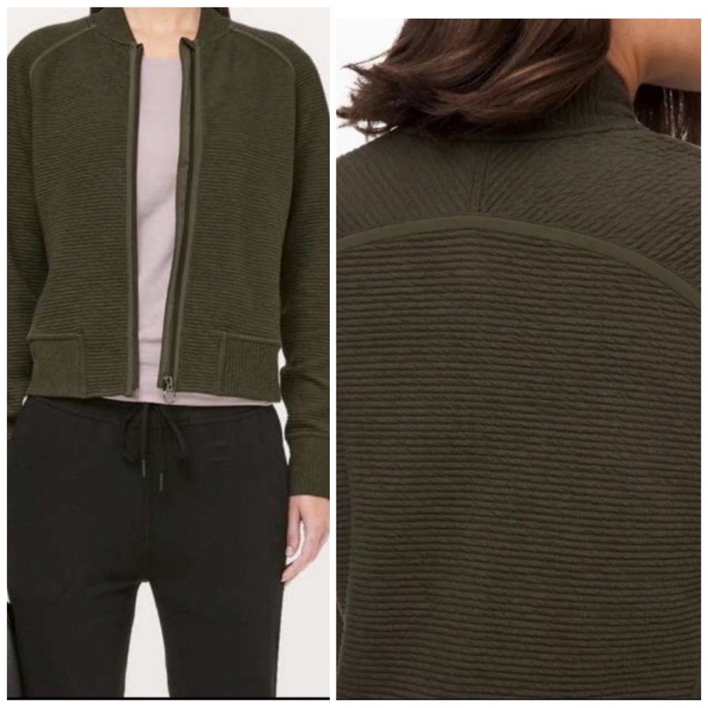 Lululemon On Repeat Bomber in Forest Green 2 NWOT - Picture 6 of 15